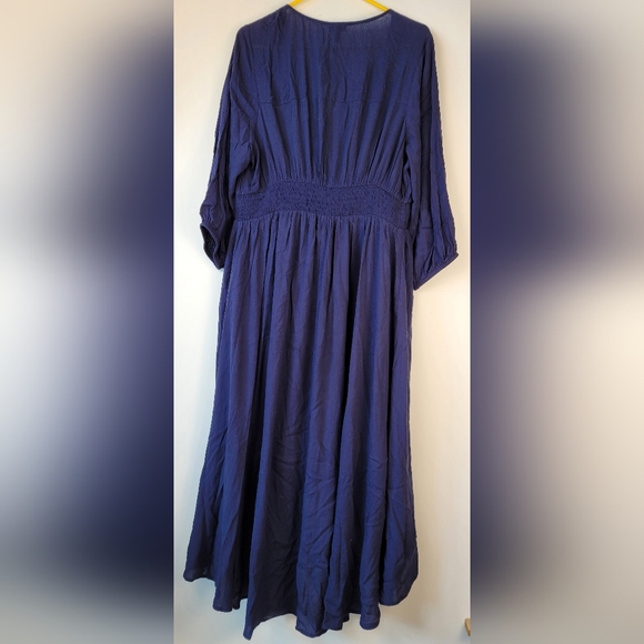 Torrid Blue High Low Dress With Attached Slip Size 2 Elastic Waist - Picture 2 of 11